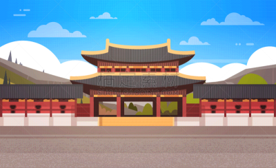 寺庙,传统,地形,山,朝鲜半岛,在上面,亚洲,国内著名景点,商务,景福宫