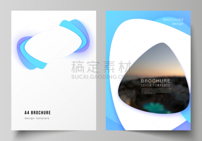 小册子,矢量,传单,蓝色,形状,色彩渐变,报告,现代,杂志,模板