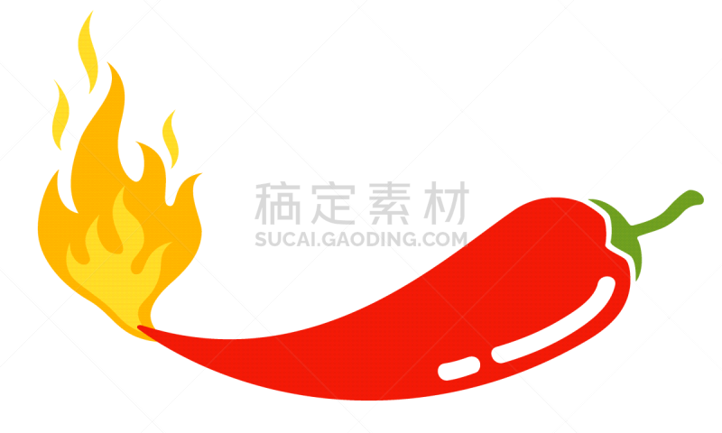 chili pepper with flame