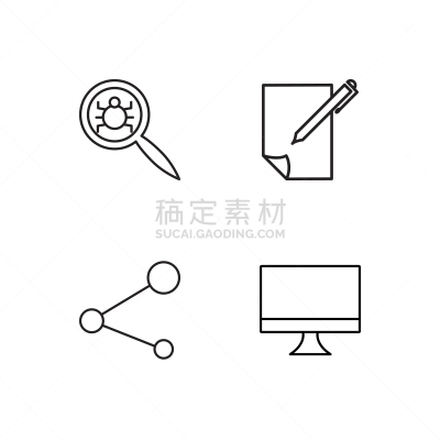 商务,轮廓,简单,符号,计算机,电子邮件,技术,布置,相伴,改进