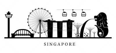 著名景点,城市天际线,新加坡市,黑白图片,旅途,公园,建筑,都市风景,剪影,探险