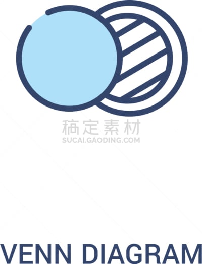 文氏图,概念,计算机图标,线条,极简构图,两个物体,白色,轮廓,信息图表,商务