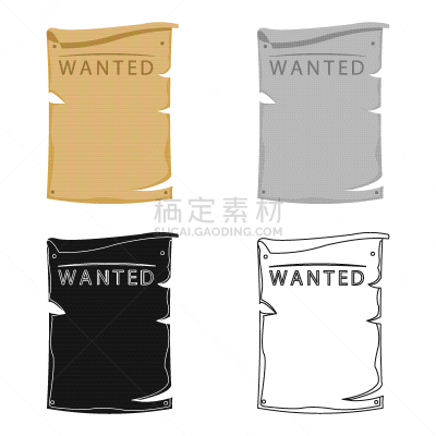 烧毁的,美国西部,图标,漫画,活力,图像,模板,撕破的,通缉