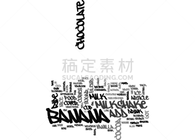 单词,文字,配方,香蕉,巧克力奶昔,白色,非凡的,概念,云,坐