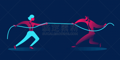 商务,女人,男人,两性之争,山,霓虹灯,蓝色,红色