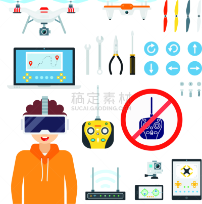 网络空间,绘画插图,平坦的,矢量,数字化显示,背景分离,直升机,平板电脑,风,玩具