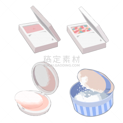 粉底,矢量,研磨食品,绘画插图,公文包,白色,扑面粉,颜料粉,粉饼,简单