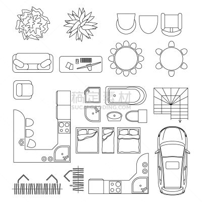 家具,黑白图片,扶手椅,汽车,椅子,床,沙发,卫生间,布置,花