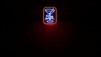 鸡尾酒吧霓虹灯标志