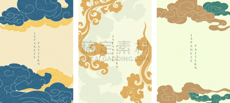 矢量,背景,云,日本,亚洲,东方人,波形,模板,高雅,传统