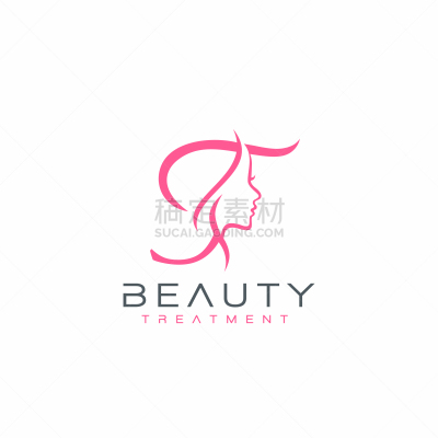 letter t beauty face logo design icon