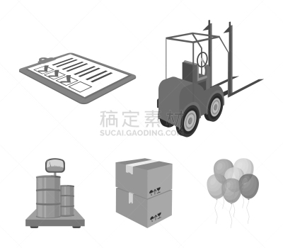 货物集装箱,叉车,设备用品,滑垒守场员,分离着色,商务,包装,递送,收集