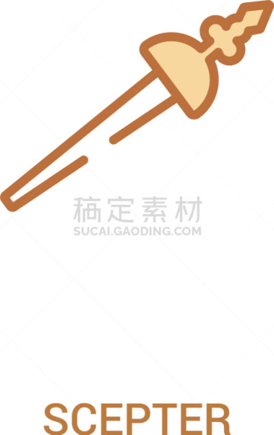 节杖,图标,概念,线条,极简构图,两个物体,直的,神话,埃及