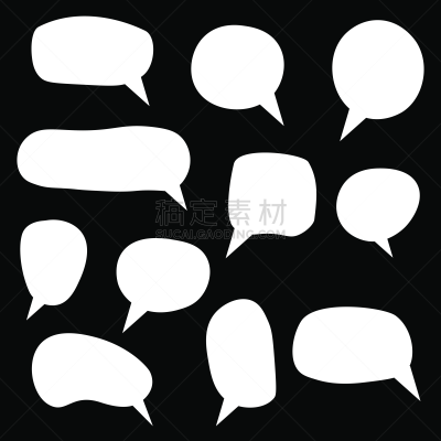 矢量,对话气泡框,绘画插图,卡通,时尚,分离着色,背景分离,云,简单,复古风格