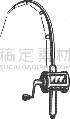 渔业,概念,设备用品,分离着色,白色,图像,海洋,模板,复古,休闲