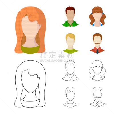 专业人员,照片,计算机图标,金色头发,发型,小胡子,头发,男人,女人,绿色
