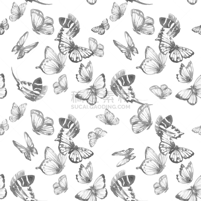 水彩画,式样,蝴蝶,自然,纺织品,壁纸,动物,昆虫,复古,绘制