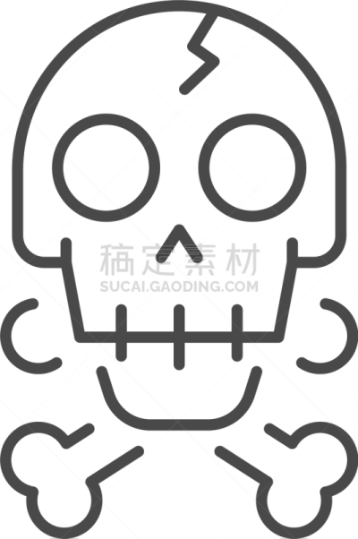 轮廓,破碎的,咀嚼骨,时尚,头骨,计算机图标,白色,分离着色,创造力