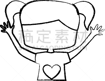 可爱的,性格,女孩,肖像,图像,女人,自然美,小的,画画,爱