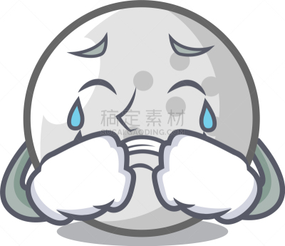 吉祥物,卡通,高尔夫球,白色,分离着色,可爱的,球体,图像,哭,休闲