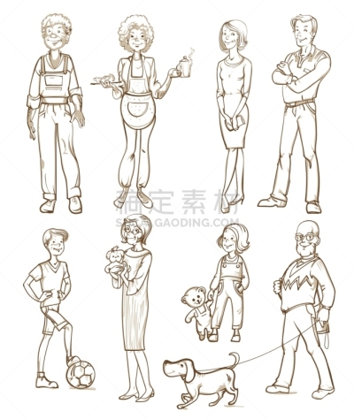 人,人群,男孩,男人,多样,狗,女人,休闲装,布置,烹调