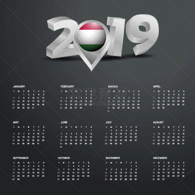 2019,模板,日历,字体,银色,欧洲,新年,国内著名景点,白昼,商务
