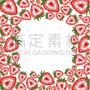红色,边框,叶子,夏天,矢量,草莓,绘画插图,绿色,农业,请柬