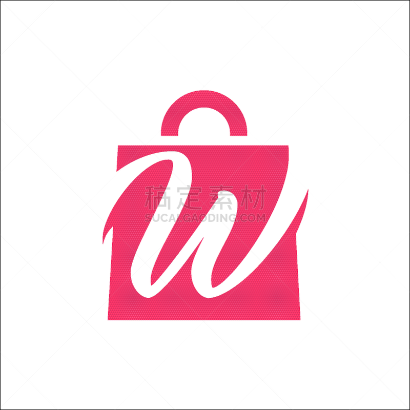 shopping bag letter w logo