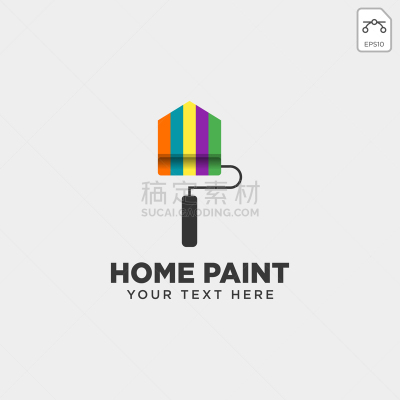 品牌名称,模板,多色的,图标,画笔,住房,艺术家,概念,愉悦,创造力