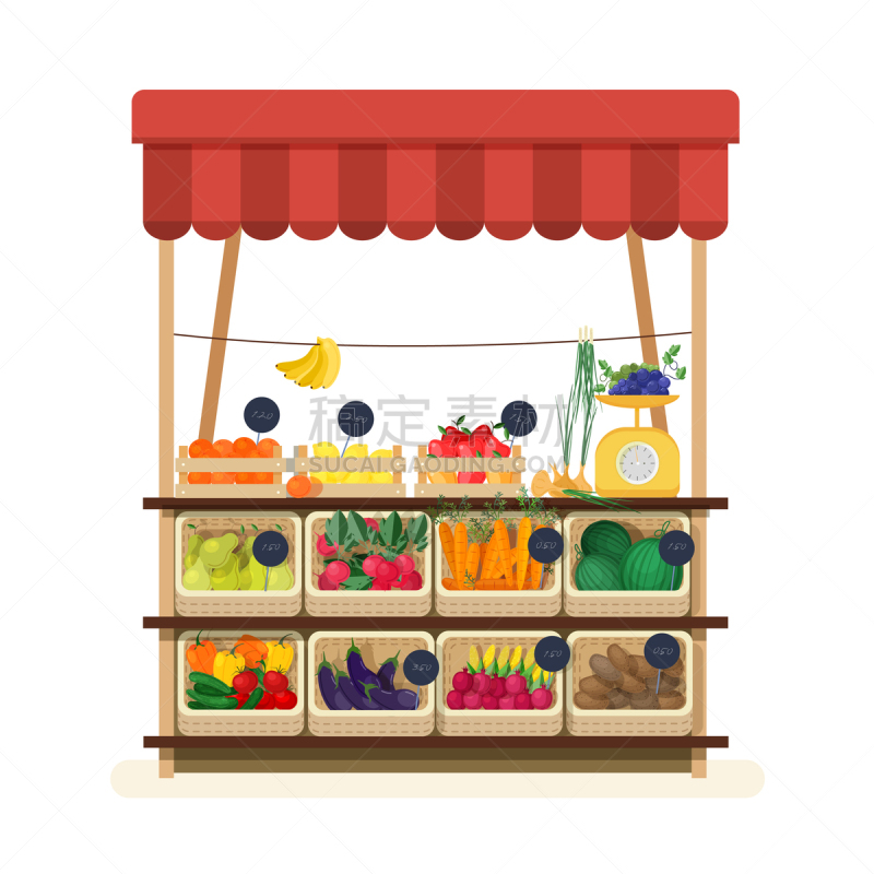 商店,遮阳篷,市场,安全护栏,蔬菜,商务,素食,清新,多样,食品