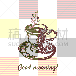 草图,咖啡杯,星巴克,分离着色,白色,热,陶瓷制品,咖啡,杯,绘制