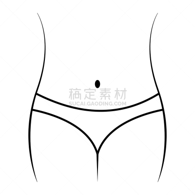 优美,直的,肚子,计算机图标,女性,腰部,轮廓,瘦身
