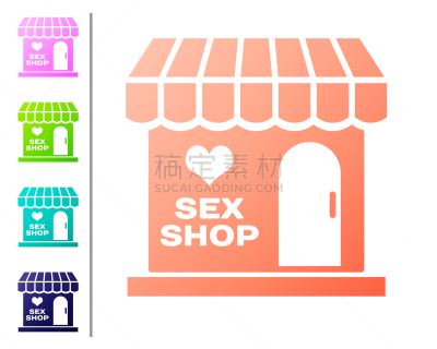 条纹,遮阳篷,图标,珊瑚,性商店,成年的,开着的,概念,建造,爱