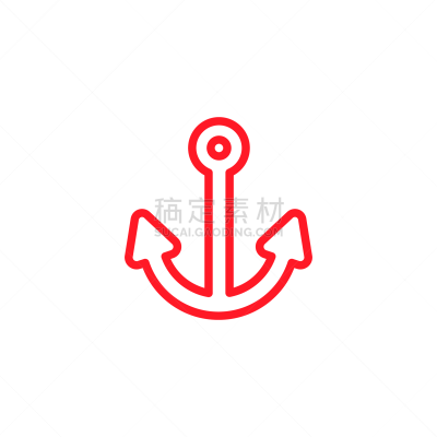 线条,矢量,绘画插图,计算机图标,锚,红色,白色背景,扁平化设计,热带气候,复古风格