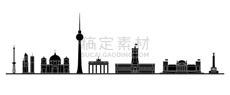 柏林,城市天际线,欧洲,城镇,全景,图像,无线电广播塔,建筑业,矢量