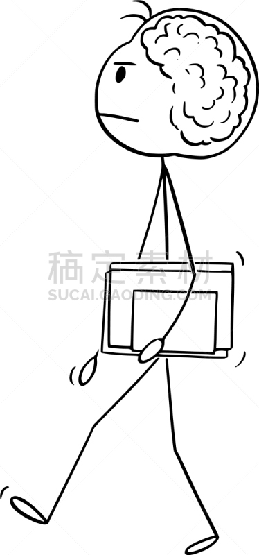科学家,智慧,男人,卡通,技能,商务,棍,想法,绘制