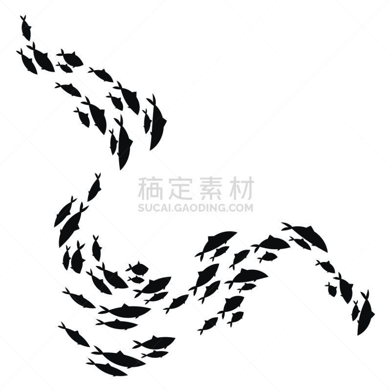鱼类,海洋,大群动物,组物体,鱼群,矢量,华丽的,环境,丰富,剪影