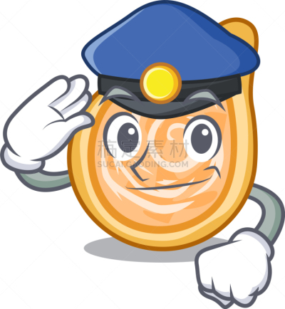 警官,桌子,卡通,鸡肉,可爱的,脆,食品,侦探,油炸