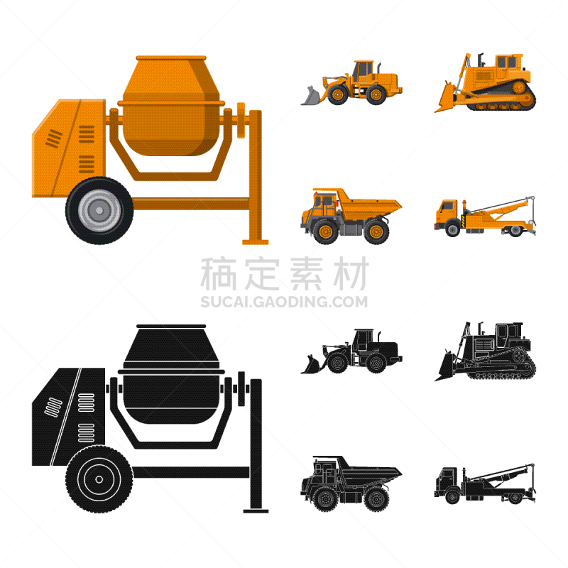 建筑业,分离着色,品牌名称,一个物体,黄色,水泥,混凝土,设计,收集,服务