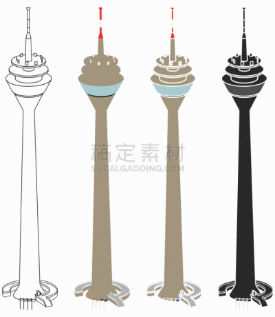 都市风景,莱茵通讯塔,杜赛尔多夫,塔,透视图,凉棚,照明设备,著名景点,餐馆,品牌名称