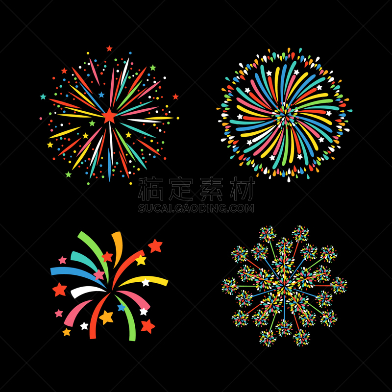 焰火,形状,色彩鲜艳,分离着色,夜晚,事件,闪亮的,周年纪念,庆祝,收集