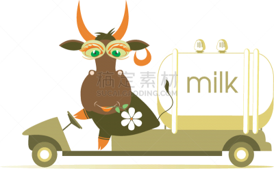 母牛,奶罐车,绘画插图,幽默,饮料,奶制品,车轮,自然界的状态,卡车,牛奶