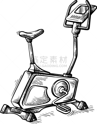 制造机器,草图,静止的,健身设备,白色,分离着色,图像,自行车,绘制,锻炼