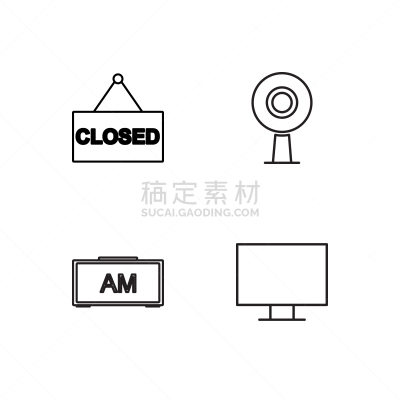 商务,轮廓,符号,极简构图,计算机,倒计时,技术,设备用品,布置,监视