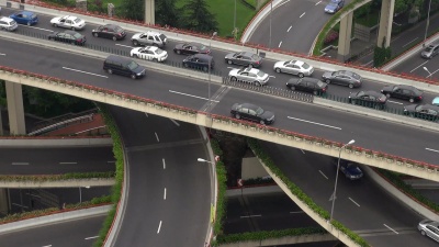 中国上海公路立交交通特写