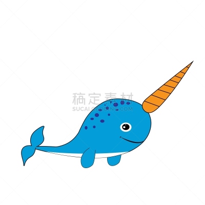 一角鲸,卡通,绘画插图,可爱的,儿童房,装饰物
