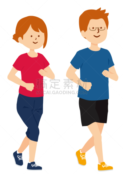 人,慢跑,绘画插图,矢量,心血管运动,白色背景,运动,男人,垂直画幅,图像
