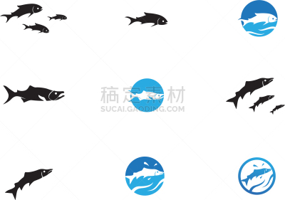 模板,鱼类,黑色,鲑鱼,运动,野生动物,食品,动物,剪影,复古