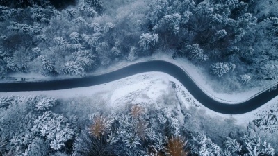 冬季道路鸟瞰