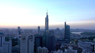南京紫峰大厦，日落